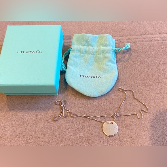 Tiffany & Co “N” Initial Notes Round Large Pendant w/ 16 Inch Beaded Chain 925 - Picture 9 of 9